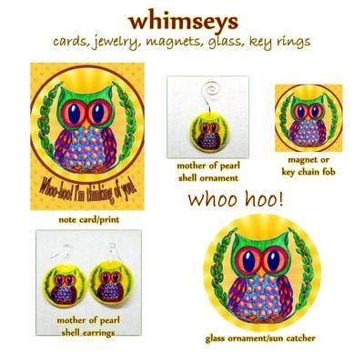 One of the "whimsey series" in prints, cards, mother of pearl, glass.