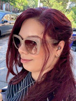 New daith piercing and freshly-changed conch jewelry!