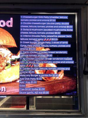 Menu as of 1/6/23