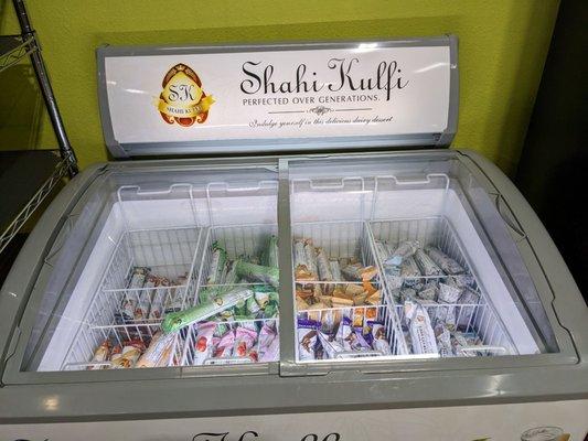 Frozen desserts for sale.