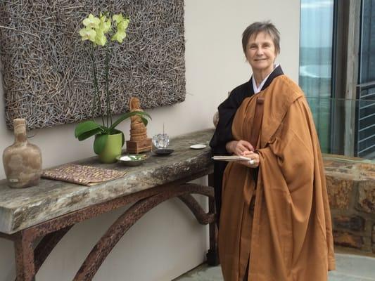 Rev. Val officiating a wedding ceremony