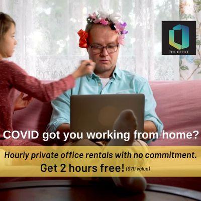 Get 2 hours FREE!
Hourly private office rentals with no commitment.
