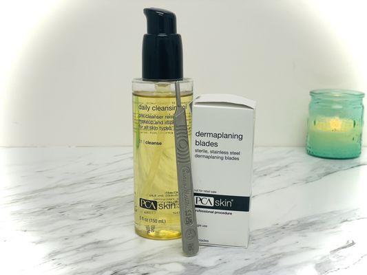 Dermaplaning aka 'shaving the face' gives you baby smooth skin. This can be included in The Bust Facial or The Glow Up.