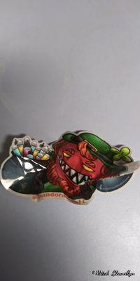 Their little bumper sticker. Was on fridge ripped it off brings bad memories of how this store promotes e-cigs and bongs for young people!