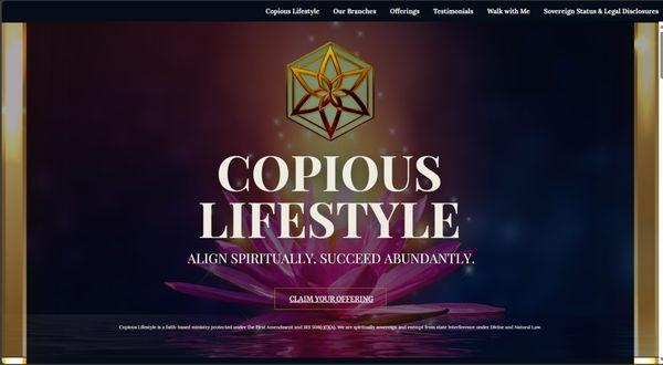 Visit our website today and claim your offering! www.copoiuslifestyle.org