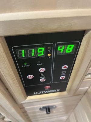 Temperature that I workout in.