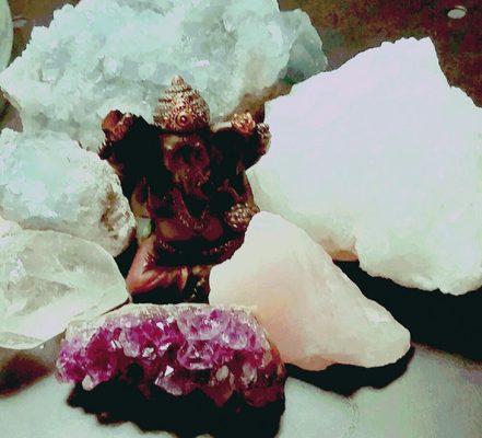 Beautiful crystals are sometimes used during a reiki session to help enhance the healing process