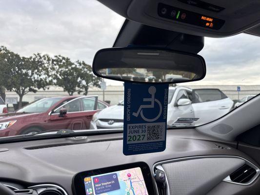 My replacement disabled placard!!