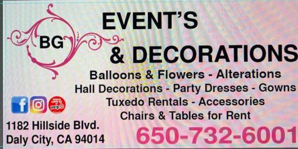 BG Events And Decorations