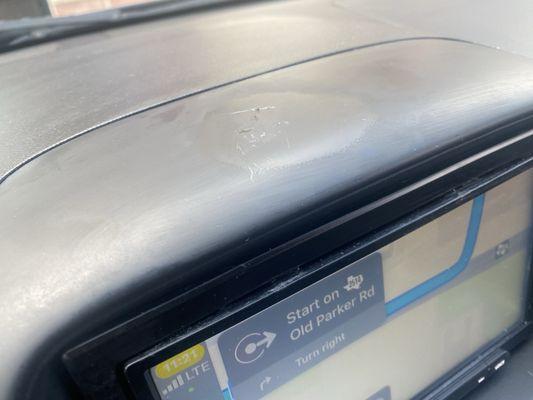 Adhesive on the dash bezel thay won't come off.