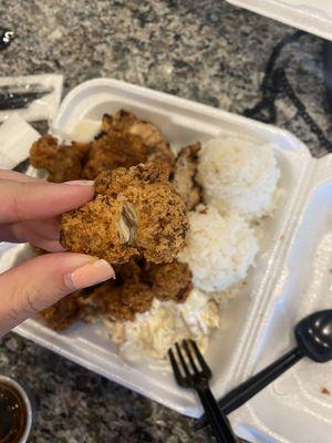 The dried up old scraps that we waited at the window 30 minutes for