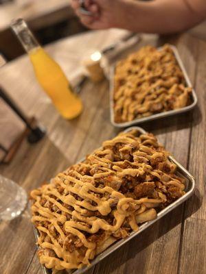 Flamin Loaded Fries with 2 Tenders & Flamin Loaded Mac and Cheese with 2 Tenders