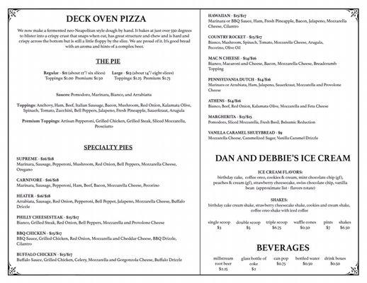 Menu from FB on 7-11-2020