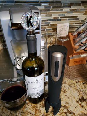 Using my wonderful Automatic Wine Bottle Opener, 5 stars***** 2 in 1 also! :-) 4/30/2020