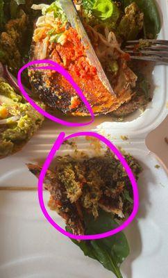 Extremely well done veggie burger (patty and bun)