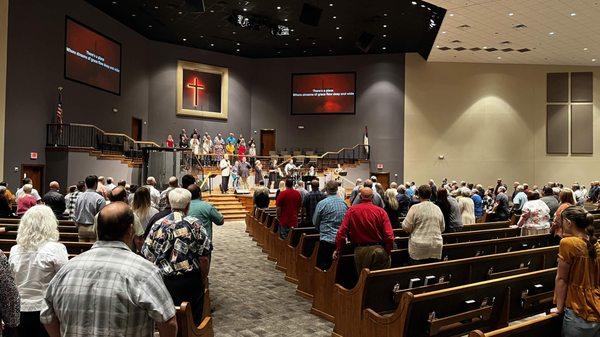 Worship Service in the Sanctuary