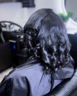 Silk Press with Curls