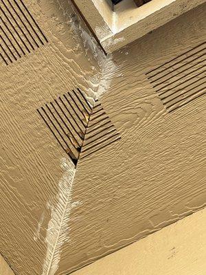 Damaged soffit.