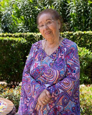 Aida 90, celebrating well with her new upper dentures.