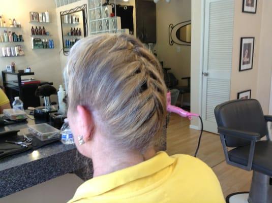 Beautiful French braid on Debbie