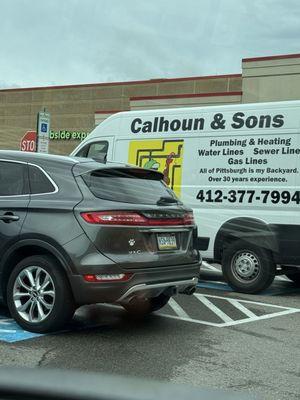 Parked in handicap space