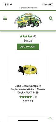 A new deck at 600 vs their repair at 500 & a tire I could have purchased new for next to nothing.