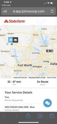 Note screenshot time and ETA