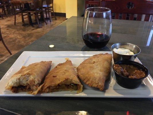 Loving the addition of empanadas to the menu. Left: chorizo and potato. Middle: veggie. Right: ????