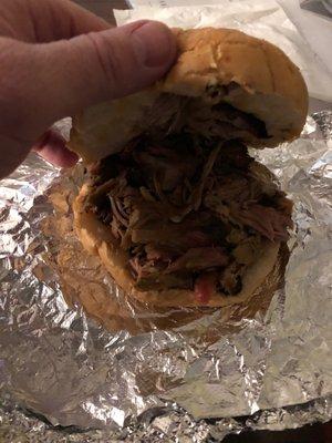 Good size pulled pork sandwich for $6.50