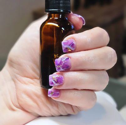Gemstone amethyst nails