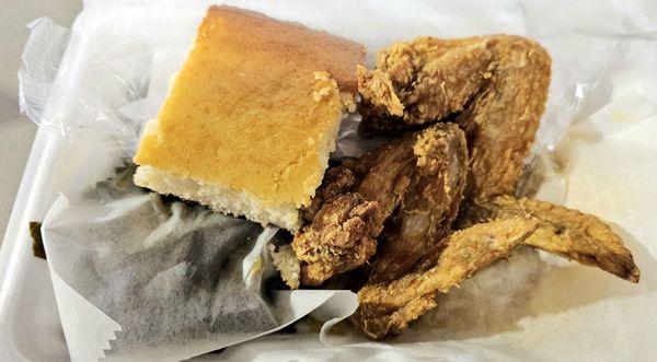 $5 lunch special is a good deal. $1 upcharge for breast. I prefer their cabbage side over the greens.