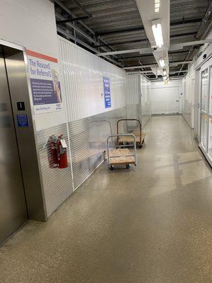 Carts available on first level for use