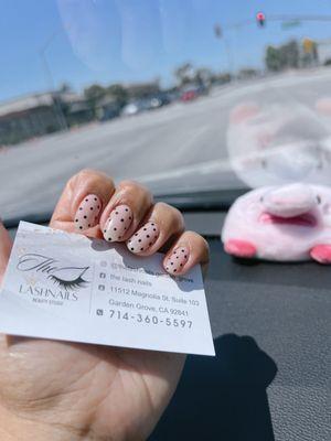 Polka Dot gel nails by Pauline