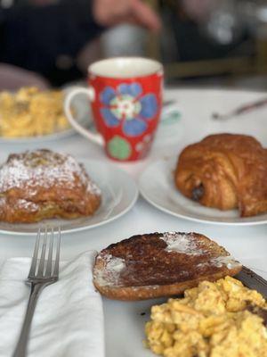 Chocolate croissant and pistachio chocolate croissant