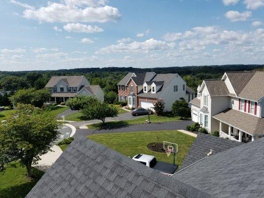 Roof top view from a roof inspection