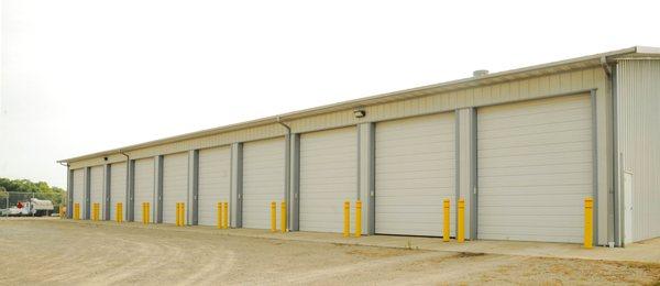 Large 12' wide x 14' tall garage doors for indoor parking of boats RV"S, trucks and trailers.