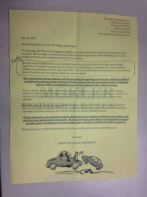 My girlfriend and all her neighbors had this on their doors the morning. I could see the hate in her eyes when she read this.