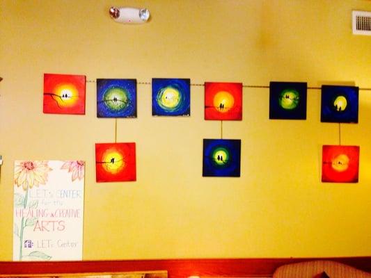 Art completed by students in one of the latest of the painting classes.