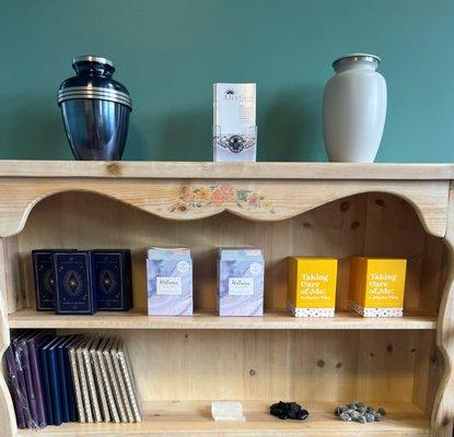 An assortment of products that we carry in store.