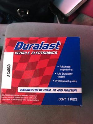 Parts can be ordered & Auto Zone will call you when it arrives!