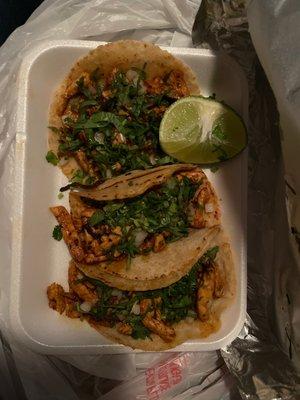 Chicken fajita tacos!