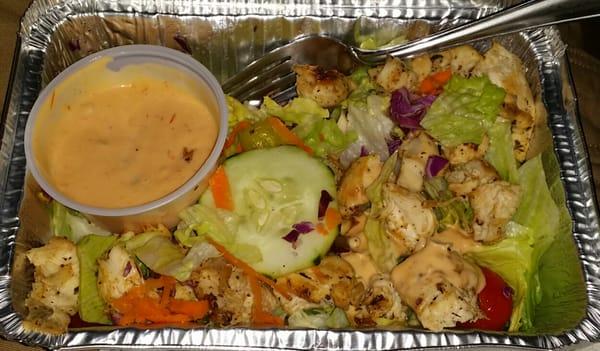 Grilled chicken salad.