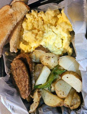 Excellent and tons of food for $9! Unbelievabley crappy plastic utensils!