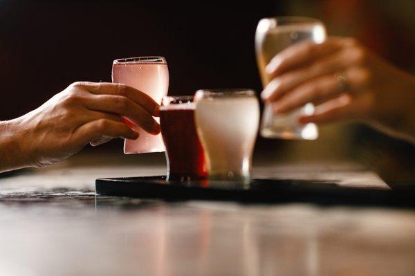 Enjoy a flight of different ginger beer flavors
