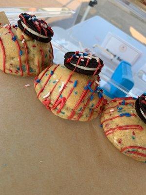 Birthday cake stuffed cookie