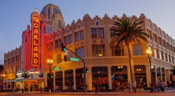 Oakland's Fox Theater is a quick 6 minute walk from The Moran
