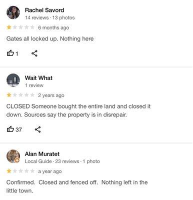 Confirmation that it's closed