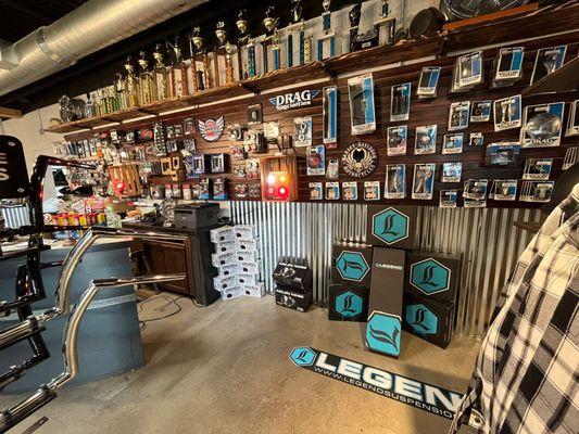 The parts and accessories department in the all new Tribal Iron Customs!