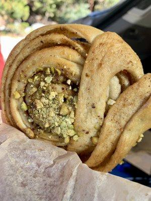 Pistachio cardamom bun