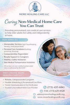 Compassionate, reliable non-medical home care focused on comfort, dignity, and independence.